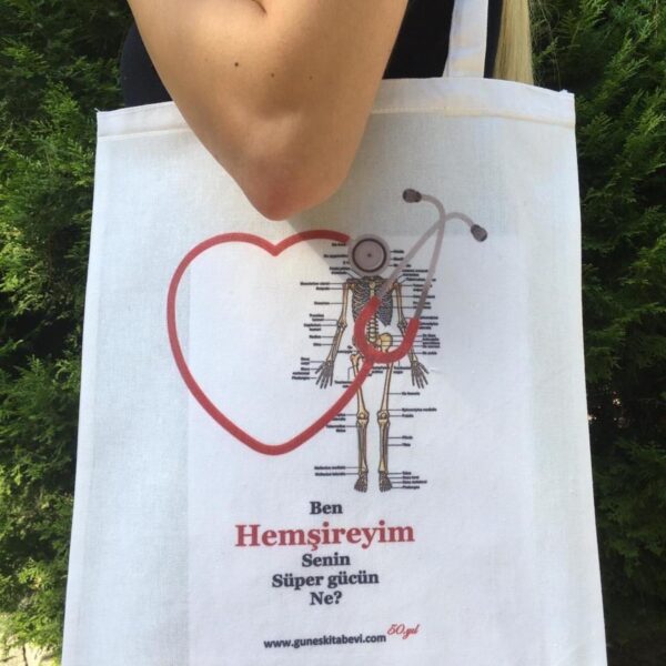 Beyaz - Hemşire Bez Çanta