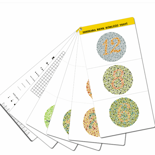 Görme Testleri El Kartı (Ishıhara + Amsler Grıd + Yakın Okuma)