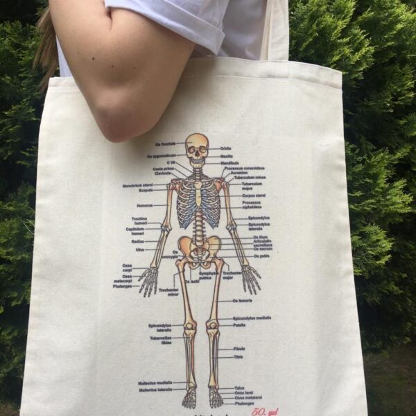 Krem - İskelet Bez Çanta