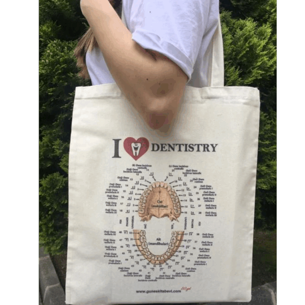 Krem - Love Dentistry Bez Çanta