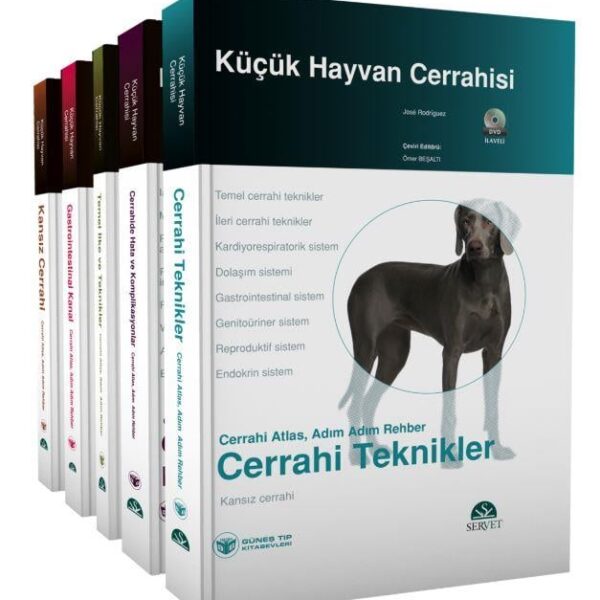 Küçük Hayvan Cerrahisi 5 Kitap (Cerrahi Atlas, Adım Adım Rehber) + DVD